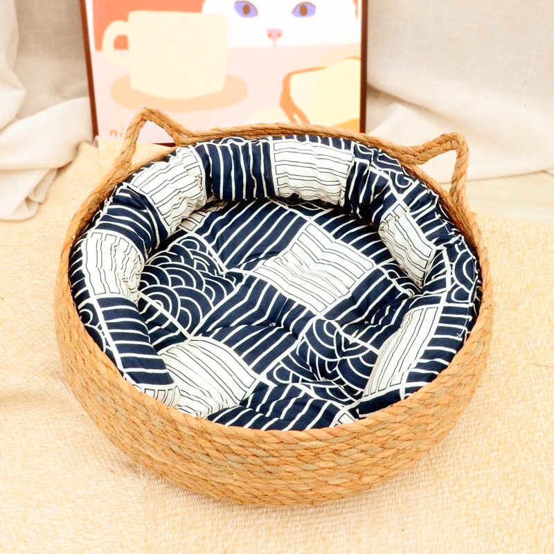 专用草编宠物猫窝幼猫保暖四季通用垫子猫抓板大编织藤编超级猫窝